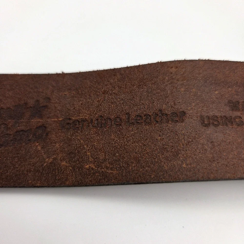 Tony Lama Mens Brown Genuine Leather Western Belt Silver Buckle 32 USA Made‎